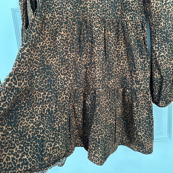 WAYF Womens Velma Animal Print Ruffled Babydoll Dress Sz L - Picture 9 of 9